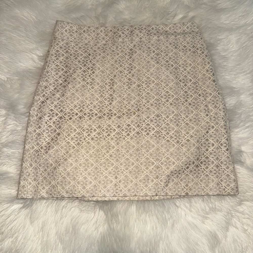 LOFT Lace Pencil Skirt in Cream